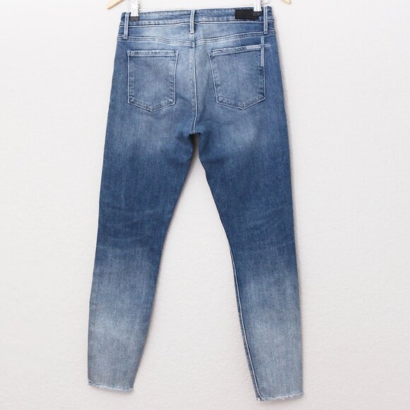 RtA Road To Awe Women's 28 Madrid Skinny Jeans Stretch Frayed Hem Blue Wash $315 - Picture 3 of 14